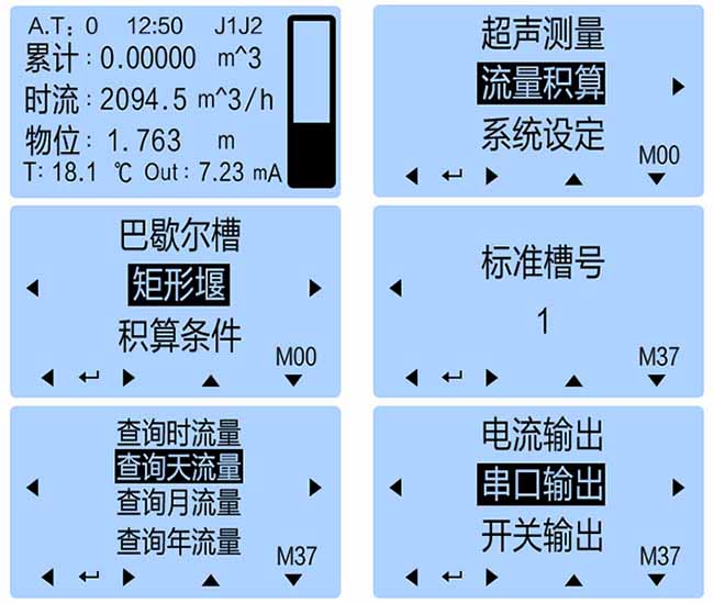 水庫超聲波流量計(jì)儀表顯示圖