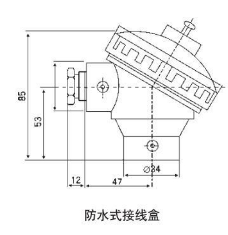 熱電偶溫度計(jì)防水式接線盒圖